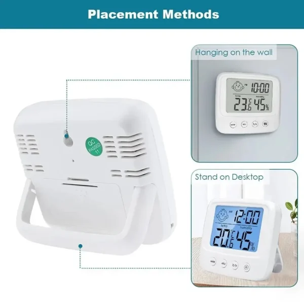 1pc New LCD Digital Temperature Baby Room Humidity Meter Backlight Home Indoor Electronic Hygrometer Thermometer Weather Station