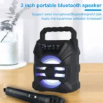 500mAh Bluetooth speaker Sound box high power bluetooth speakers TF Udisk karaoke handheld sound subwoofers for dancing