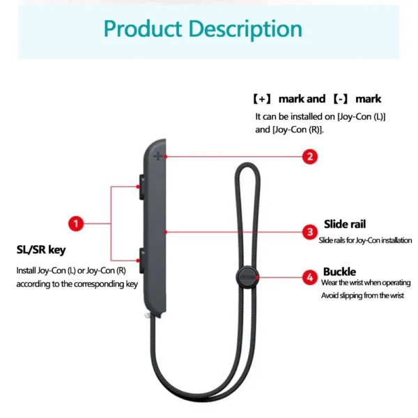 For Switch & OLED Gamepad Controller Hand Joy-con Wrist Strap Laptop Video Games Accessories