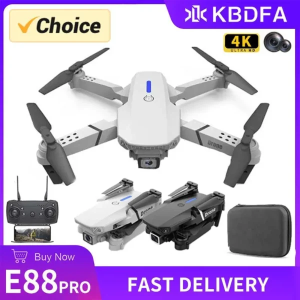 KBDFA 2023 New E88 Pro WIFI FPV Drone Wide Angle HD 4K 1080P Camera Height Hold RC Foldable Quadcopter Dron Helicopter Toys Gift