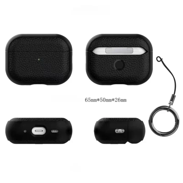 Leather Texture Case For Apple Airpods 1 2 3 4 Pro air pods Wrieless Bluetooth Earphone Protective Cover Anti-lost Headphone Bag