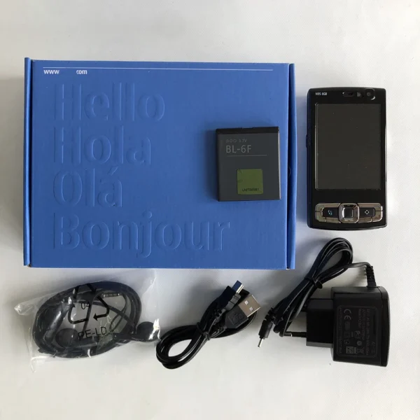 Original N95 8GB Mobile Cell Phone 3G 5MP Wifi GPS 2.8''Screen Unlocked Smartphone Russian Hebrew Arabic Keyboard. Made on 2007
