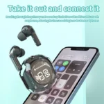 T8 PRO Tws Bluetooth Earbuds Transparent with LED Digital Display Wireless In-Ear Earphone for Xiaomi Huawei iPhone Headphone